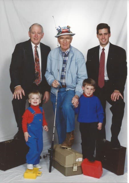 Four generations of the Hanon family together in a portrait